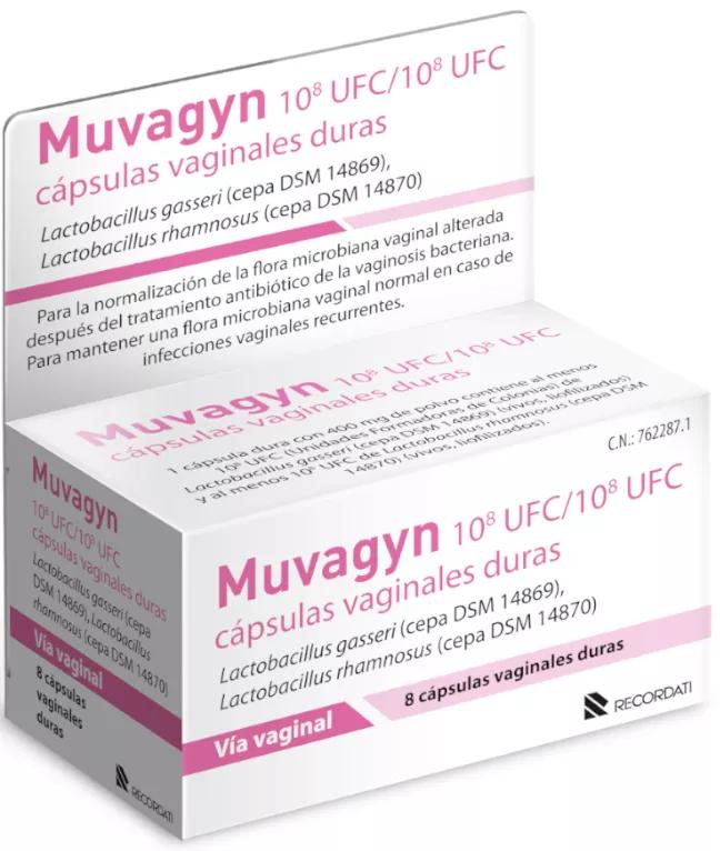 Casen Recordati Muvagyn 108 UFC/108 UFC 8 Cápsulas Vaginales Duras 