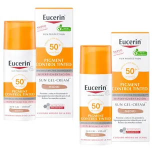 Eucerin Facial Sunscreen Pigment Control Fluid SPF50+ Tinted Medium 2x50 ml