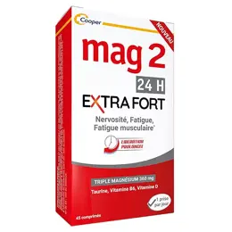 MAG 2 24H Extra Fort Magnésium Vitamine B6 Fatigue Nervosité 45 comprimés