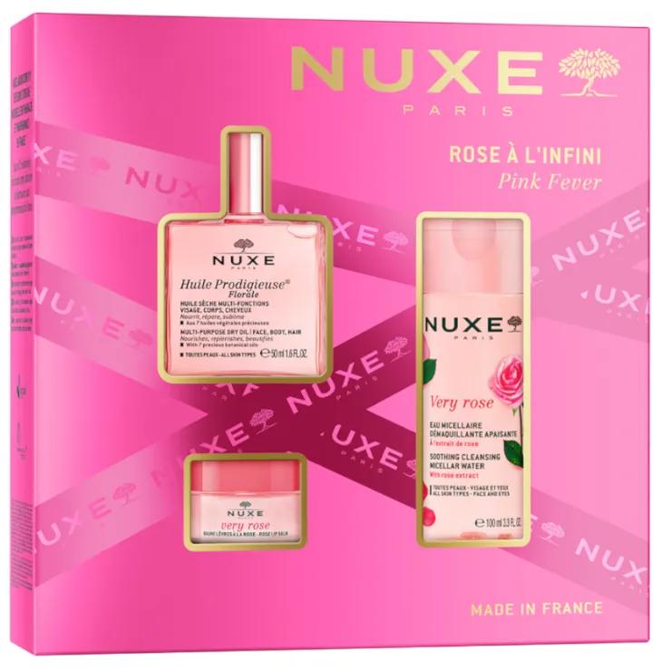 Nuxe Huile Prodigieuse Florale 50 ml + Mizellenwasser Rose 100 ml + Lippenbalsam 15 gr