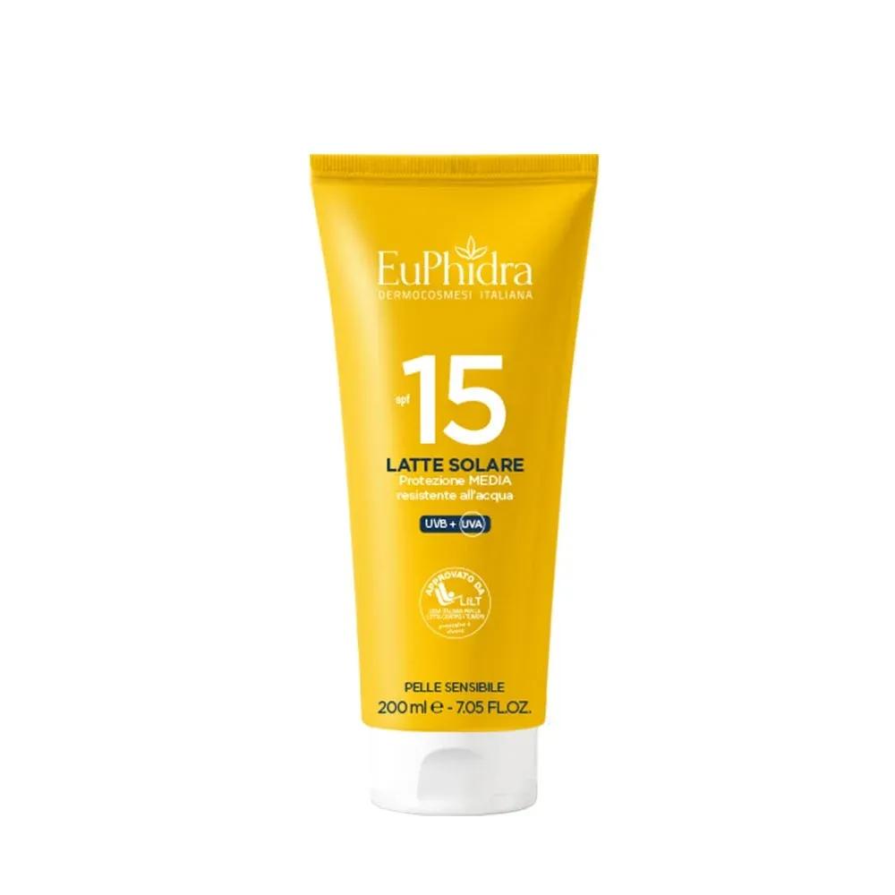 Euphidra Latte Solare SPF15 Protezione Media per Pelle Sensibile 200 ml