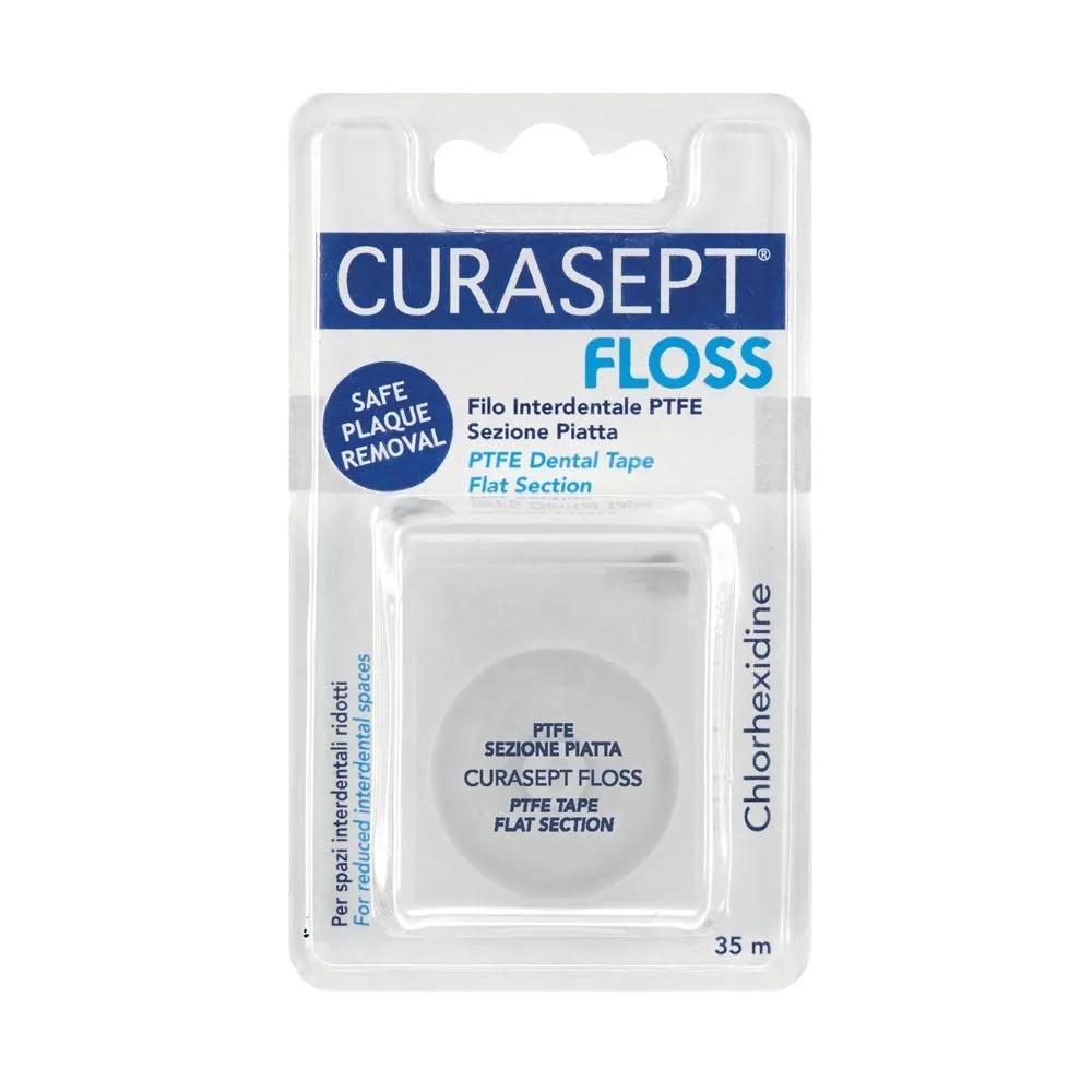 Curasept Floss PFTE Tape Clorexidina Filo Interdentale Sez.Piatta 35 m