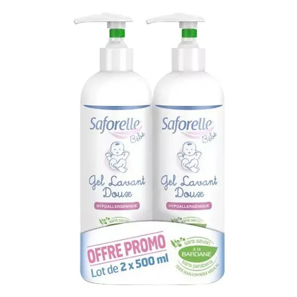 Saforelle Paediatric Gel Lavant soft batch of 2 x 500ml offer Promo