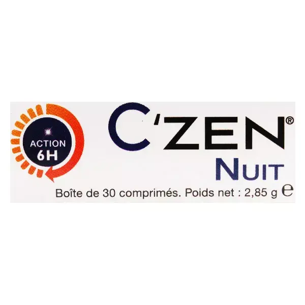 Bausch & Lomb C'zen Nuit Mélatonine Libération Prolongée 30 comprimés