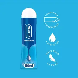 Durex Lot de 2 Gels Lubrifiants Sexuels + 1 Gel Stimulant Effet Chauffant 100ml + 1 Gel Intime Sensitive 50ml