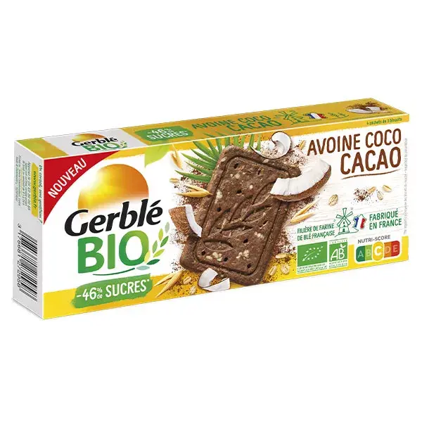 Gerblé Bio Biscuit Avoine Cacao Coco 132g