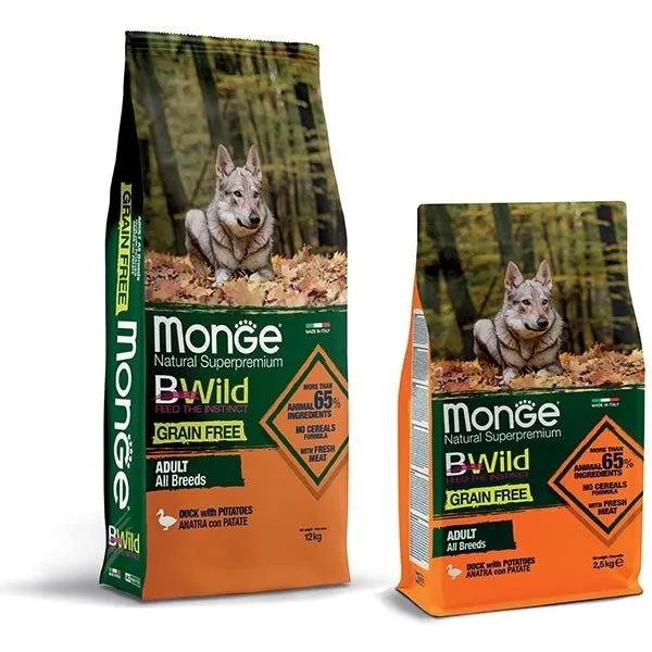 Monge Dog Grain Free Anatra E Patate Cibo Secco Per Cani 12Kg