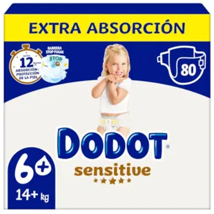 Dodot Sensitive Diapers T6+ (+14 Kg) 80 units