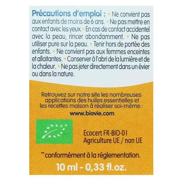 Biovie Huile Essentielle Senteur Fleur d'Oranger Bio 10ml