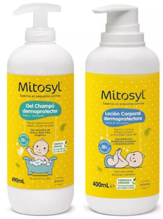 Mitosyl Gel Dermoprotektives Shampoo 490 ml + Dermoprotektive Körperlotion 400 ml
