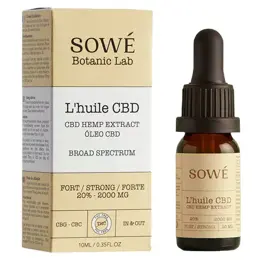 Sowé Huile CBD Bio Broad Spectrum Fort 20% 10ml