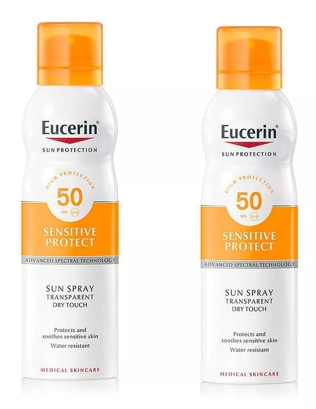 Eucerin Sun Spray Solar Transparente Dry Touch SPF50+ 2x200 ml