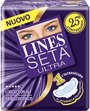 Lines Seta Ultra Lungo Con Ali Assorbente Per Flussi Intensi 9 Pezzi