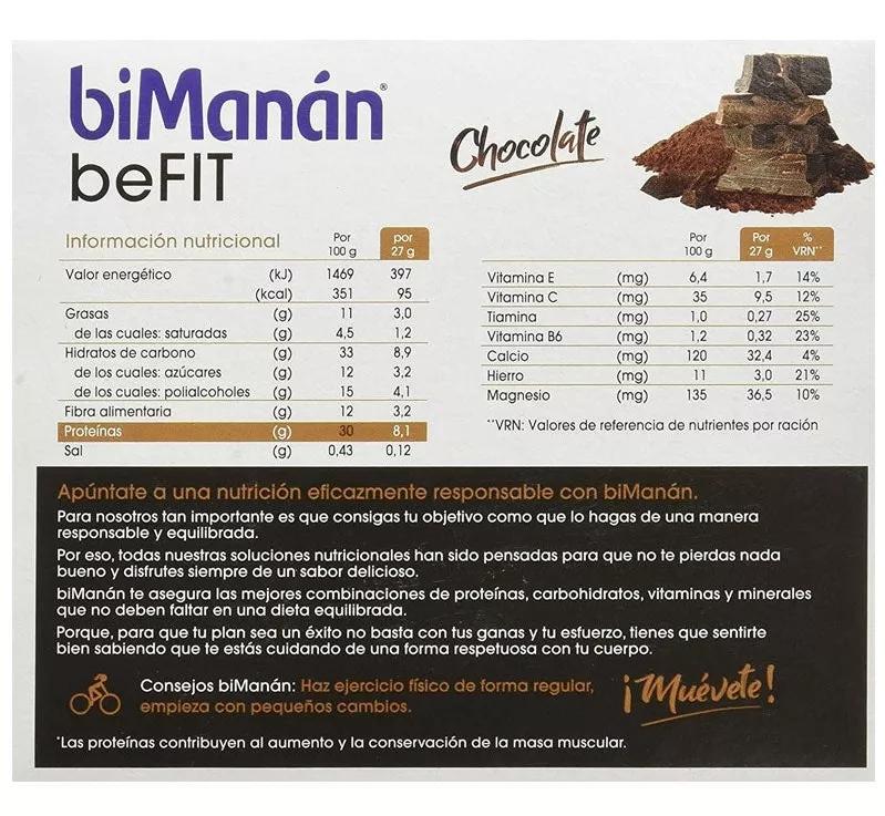 BiManán BeFit Barritas Chocolate 6 uds