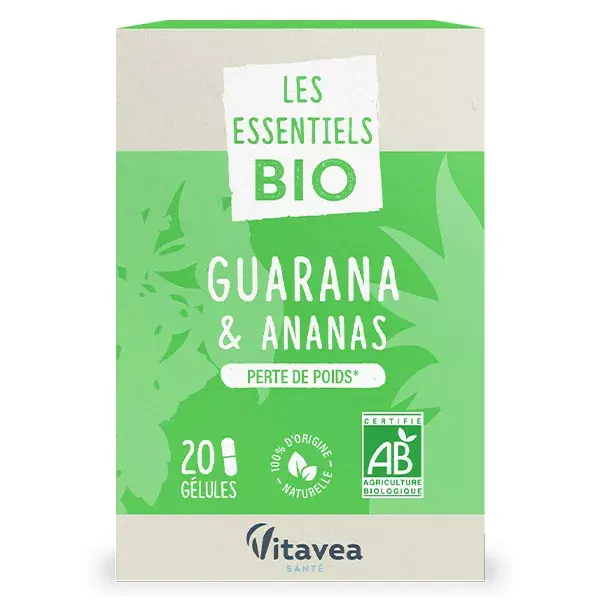 Vitavea Weight Loss Essentials Organic Guarana and Pineapple 20 capsules