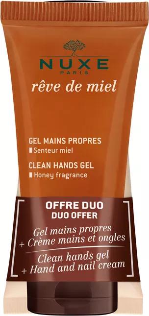 Nuxe Rêve de Mel Gel de Limpeza  Mãos 30 ml + creme Mãos e Unhas30 ml