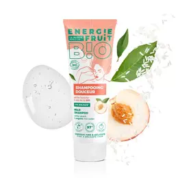 Energie Fruit Cheveux Fins et Délicats Shampoing Douceur Pêche Blanche & Eau de Riz Bio 250ml