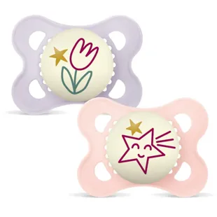 MAM Original Night Pacifier Matte Pink 2-6m 2 units