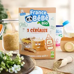 France Bébé Nutrition 3 Céréales en Poudre Riz Millet Quinoa +4m Bio 200g