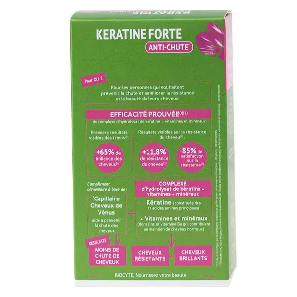 Biocyte Kératine Forte 500 mg Anti-Chute 120 gélules