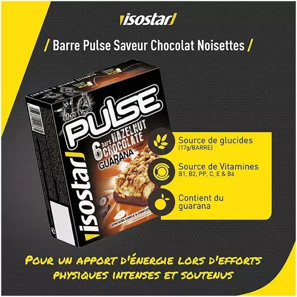 Isostar Barras Pulse Avellana/Chocolate 6 x 23 g