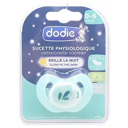 Dodie Sucette Physiologique Nuit Sans Anneau 0-6m Lune Vert Claire