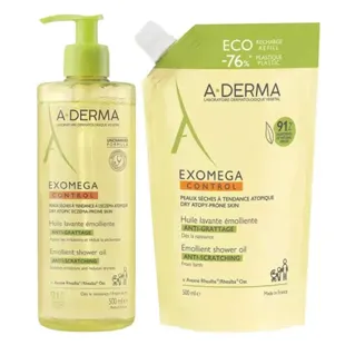 Exomega Control Olio detergente emolliente antiprurito 500 ml + eco-ricarica 500 ml