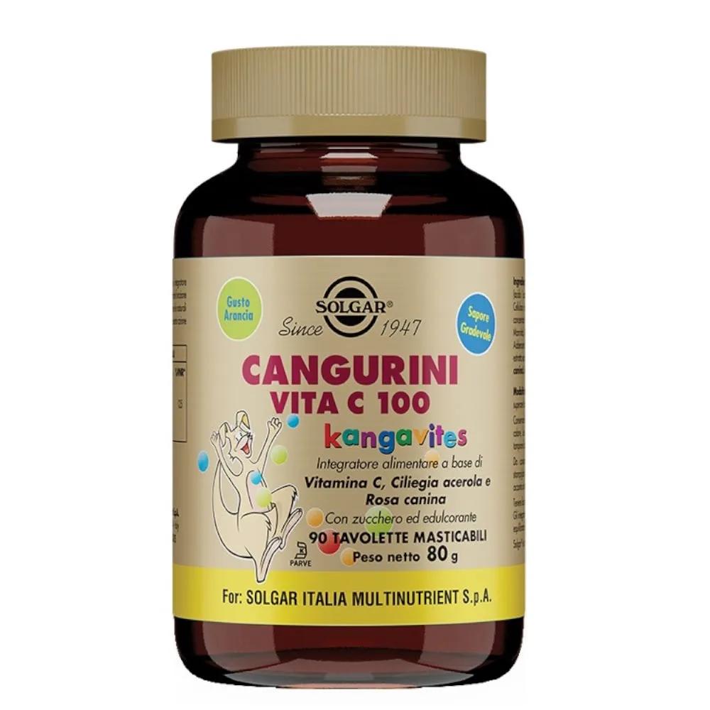 Solgar Cangurini Vita C100 Integratore Vitamine Bambini 90 Compresse Masticabili