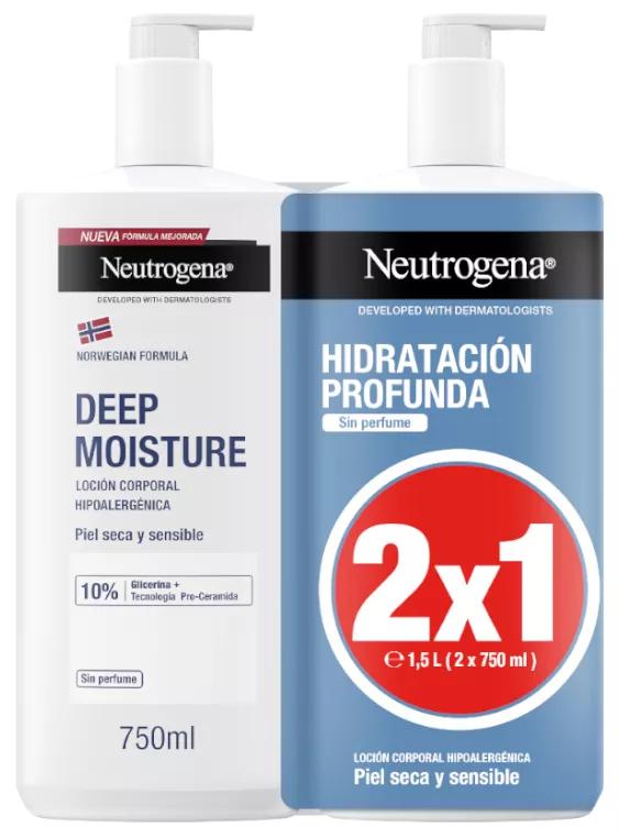 Neutrogena Diepe Hydratatielotion voor Gevoelige Huid 2x750 ml