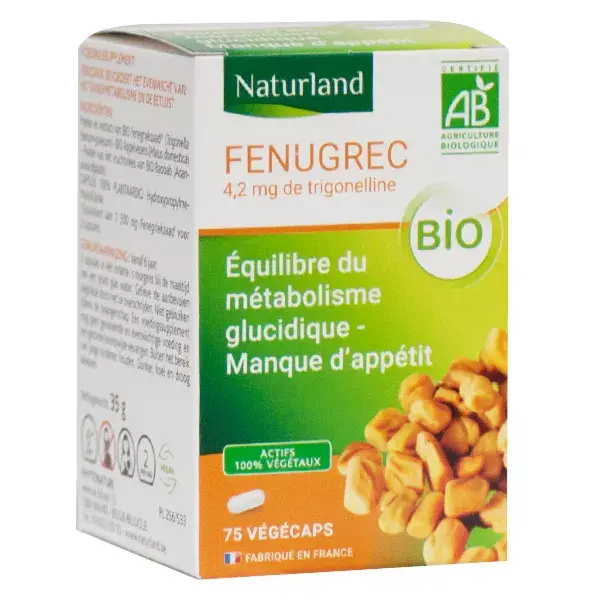 Naturland Organic Fenugreek 75 capsules