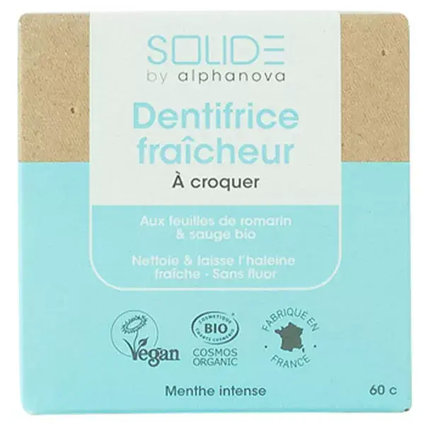 Alphanova Solide By Alphanova Organic Toothpaste Box 60 tablets