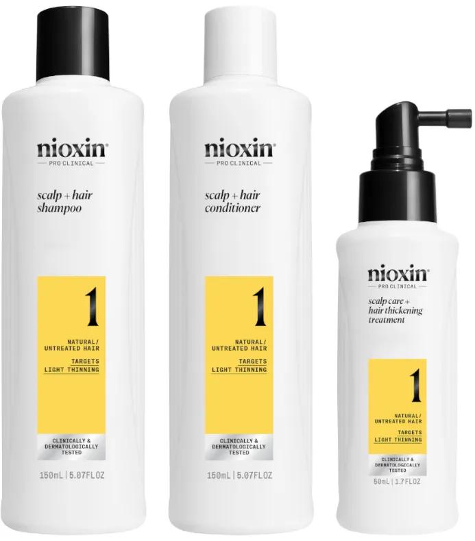 Nioxin 1 Natural Hair Milde Verzwakkende Shampoo 150 ml + Conditioner 150 ml + Behandeling 50 ml