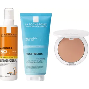 La Roche Posay Anthelios SPF50+ Invisible Spray 200 ml + After Sun 200 ml + Cream Compact SPF50+ Gold