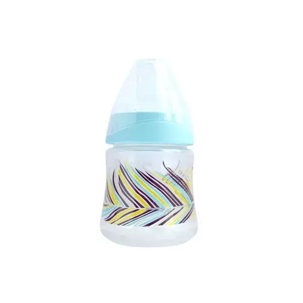 Collar de silicona Anti-Colique Bebisol botella de 0-6 meses pluma azul 150ml