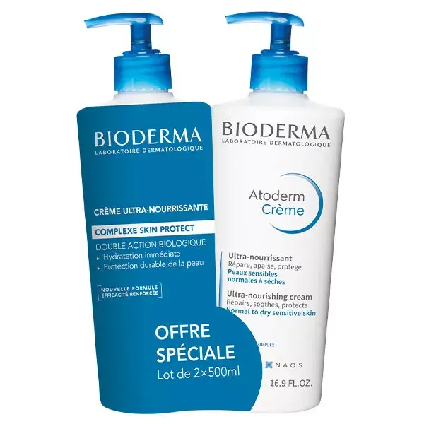 Bioderma Atoderm Ultra-Nourishing Cream 2 x 500ml