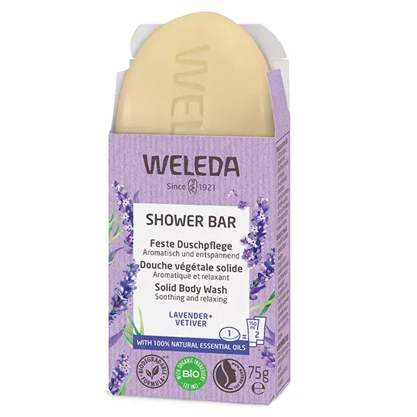 Weleda Shower Bar Solid Plant Shower Lavender & Vetivier Organic 75g
