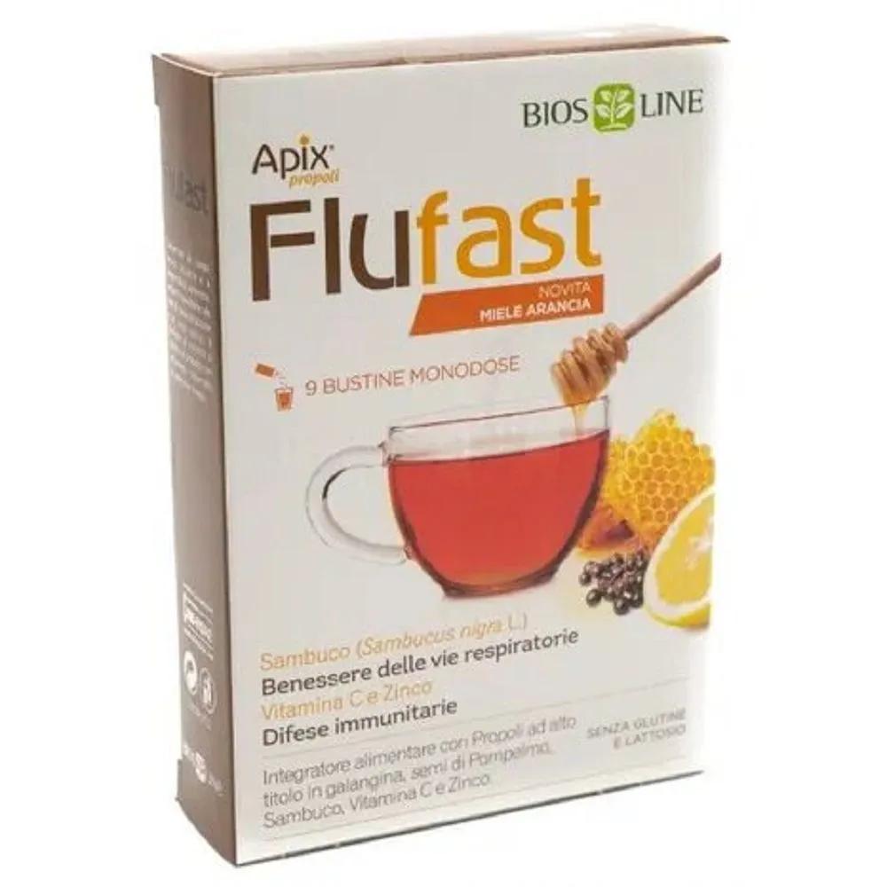 Apix Flufast Integratore Gusto Miele e Arancia 9 Bustine