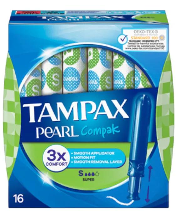 Tampax Pearl Compak Super Tampons 16 unités