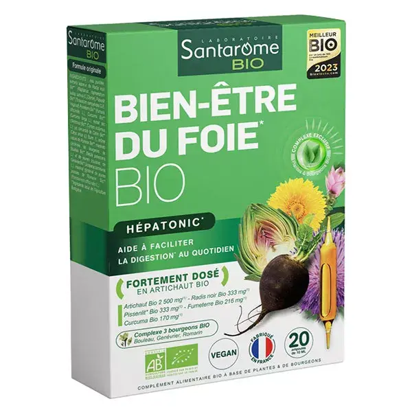Santarome Bio - Bien-Etre du Foie - Aide à la digestion - 20 ampoules