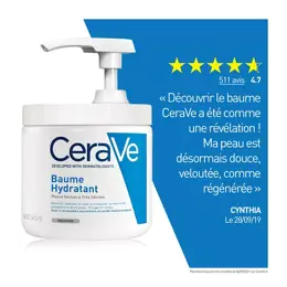 CeraVe Soins Baume Hydratant Visage Corps Pot Pompe 454g