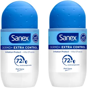 Sanex Dermo+ Extra Control Deodorant 72H Antiperspirant Roll-On 2x50 ml