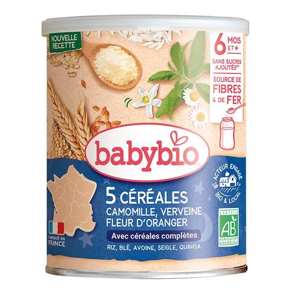 Babybio Cereales Verbena Flor de Naranjo Camomila Trigo Avena Arroz Bio (+6 meses) 220g
