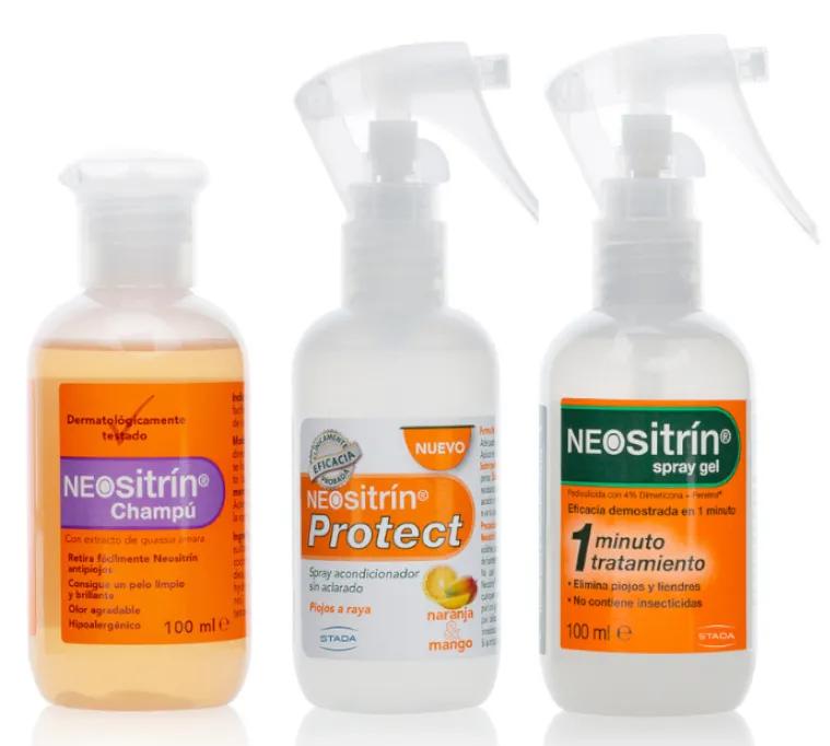 Neositrin Anti-Lice Shampoo 100 ml + Protect Anti-Lice Spray 100 ml + 100% Liquid Gel Spray 60 ml