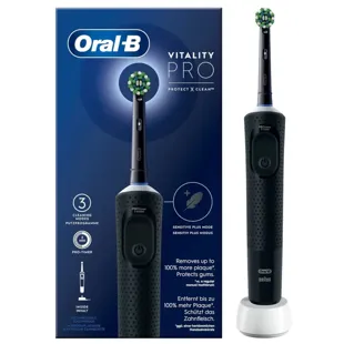 Oral-B Vitality Pro Electric Toothbrush Black + 1 Replacement Head