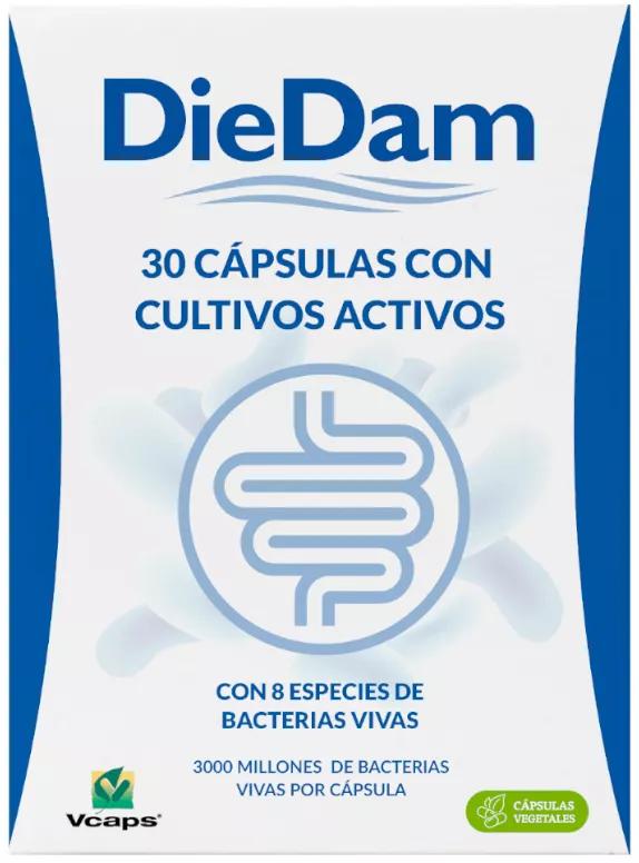 DieDam Probiotique Lactobacilles, Bifidobactéries et Inuline 30 Capsules