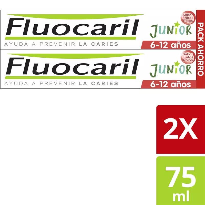Fluocaril gel dentifrico Frutos Vermelhos Junior 6-12 Anos 75ml + 75ml