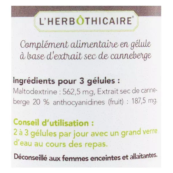 L'Herbôthicaire Canneberge 60 gélules