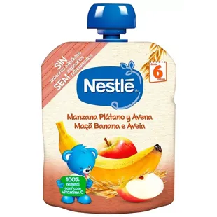 Nestle Naturnes Obstbeutel Apfel, Banane und Haferflocken 90 gr