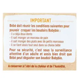 Babybio Boudoirs à l'Huile Essentielle d'Orange Douce +8m Bio 120g