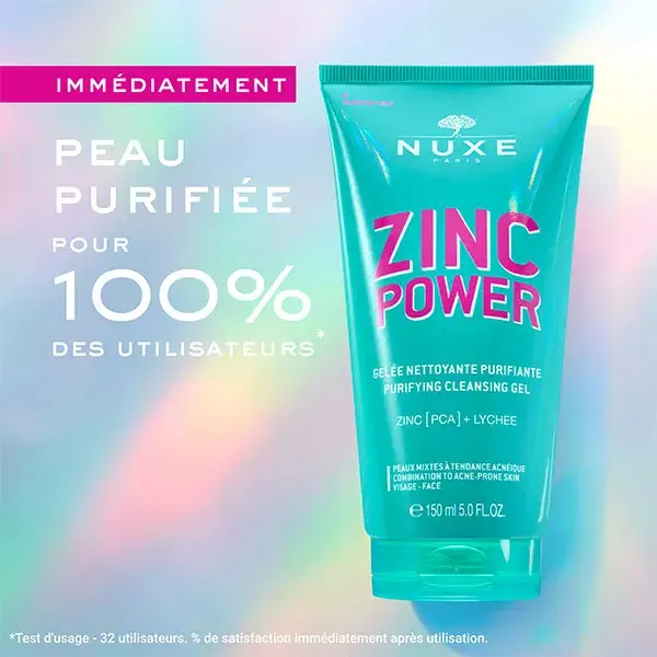 Nuxe Zinc Power Gelée Nettoyante Purifiante 150ml